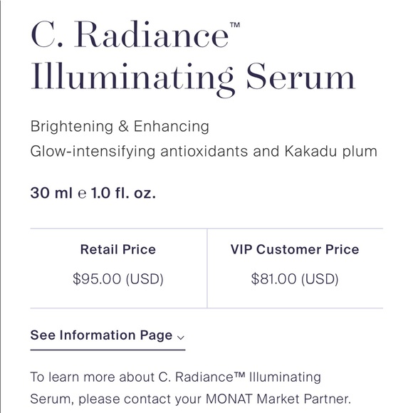 💖🆕💖Monat C. Radiance Illuminating Serum - Picture 2 of 9